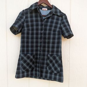Vintage plaid Clueless Baby doll button up